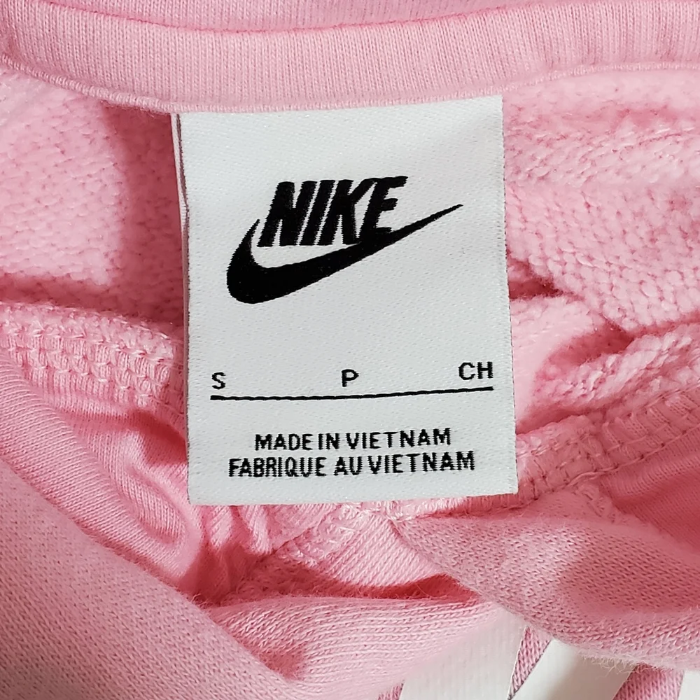 Nike Girl Sportswear Fleece Crop‎ Pink Hoodie. Size: S